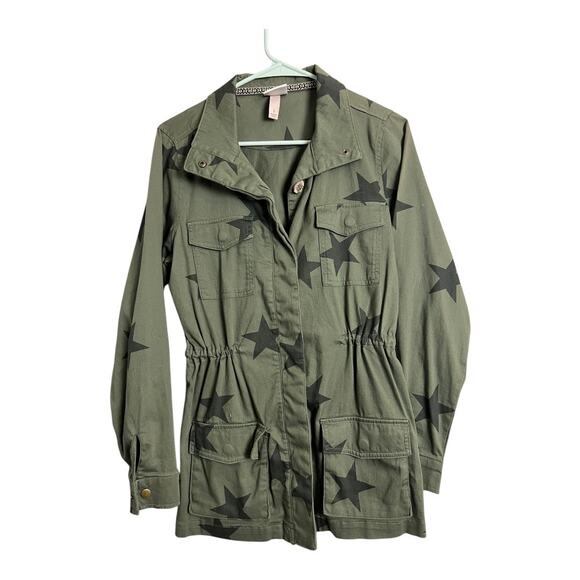 Knox Rose Green Black Star jacket utility cargo S Small Casual Gorpcore Grunge - Picture 1 of 4